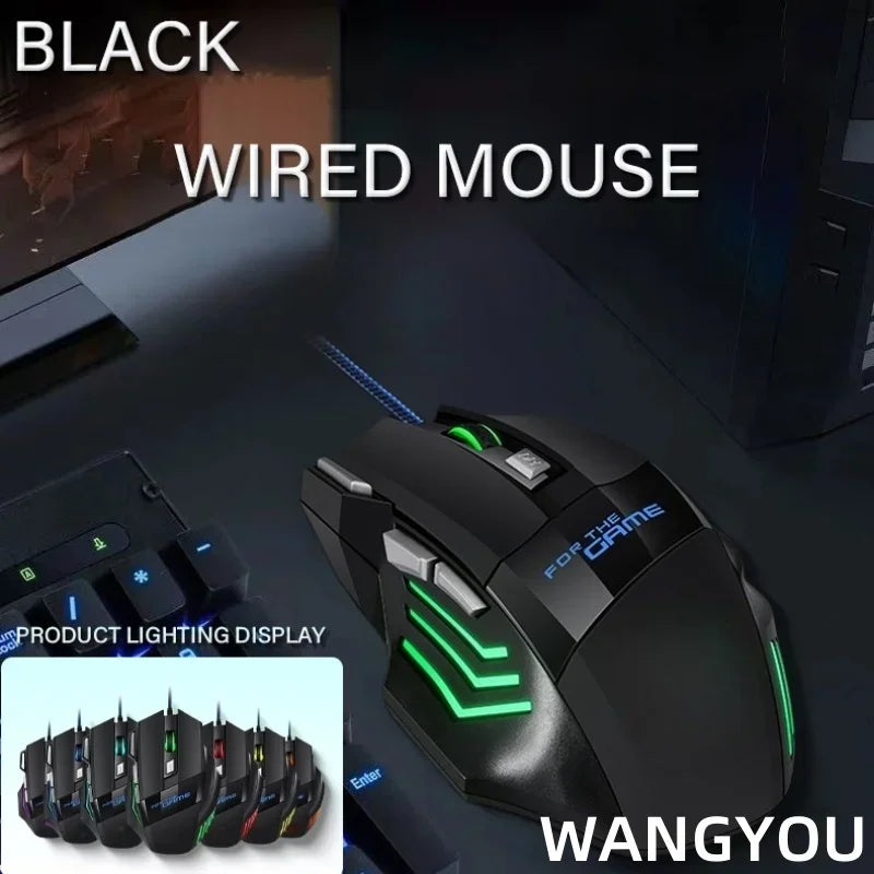 Wired Gaming Mouse with Colorful Breathing Light – Perfect for Desktop, Laptop, and E-Sports