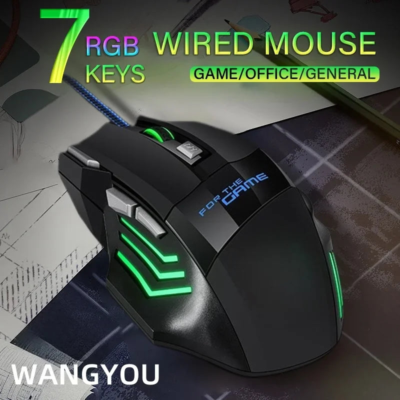 Wired Gaming Mouse with Colorful Breathing Light – Perfect for Desktop, Laptop, and E-Sports