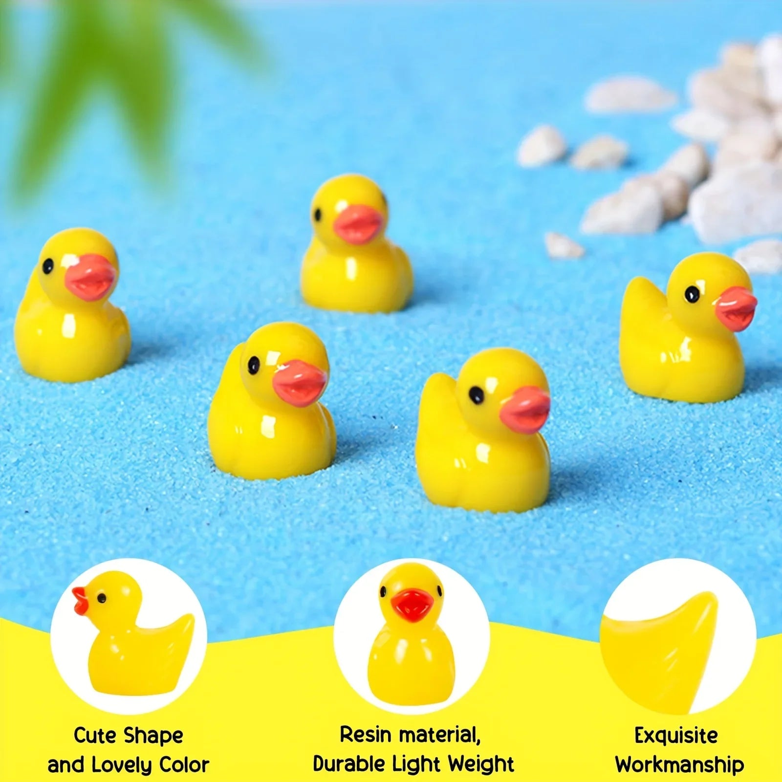 1000 Mini Resin Duck Figurines – Fairy Garden, Aquarium & Potted Plant Decor, DIY Dollhouse Accessories