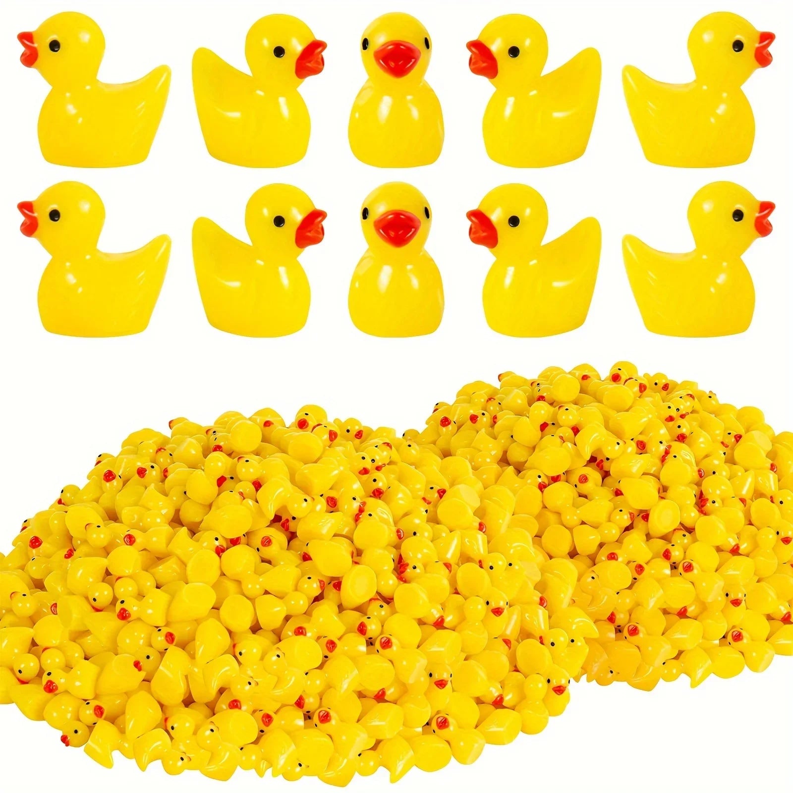 1000 Mini Resin Duck Figurines – Fairy Garden, Aquarium & Potted Plant Decor, DIY Dollhouse Accessories