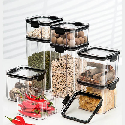 Modern Food-Grade Transparent Storage Canister with Airtight Lid