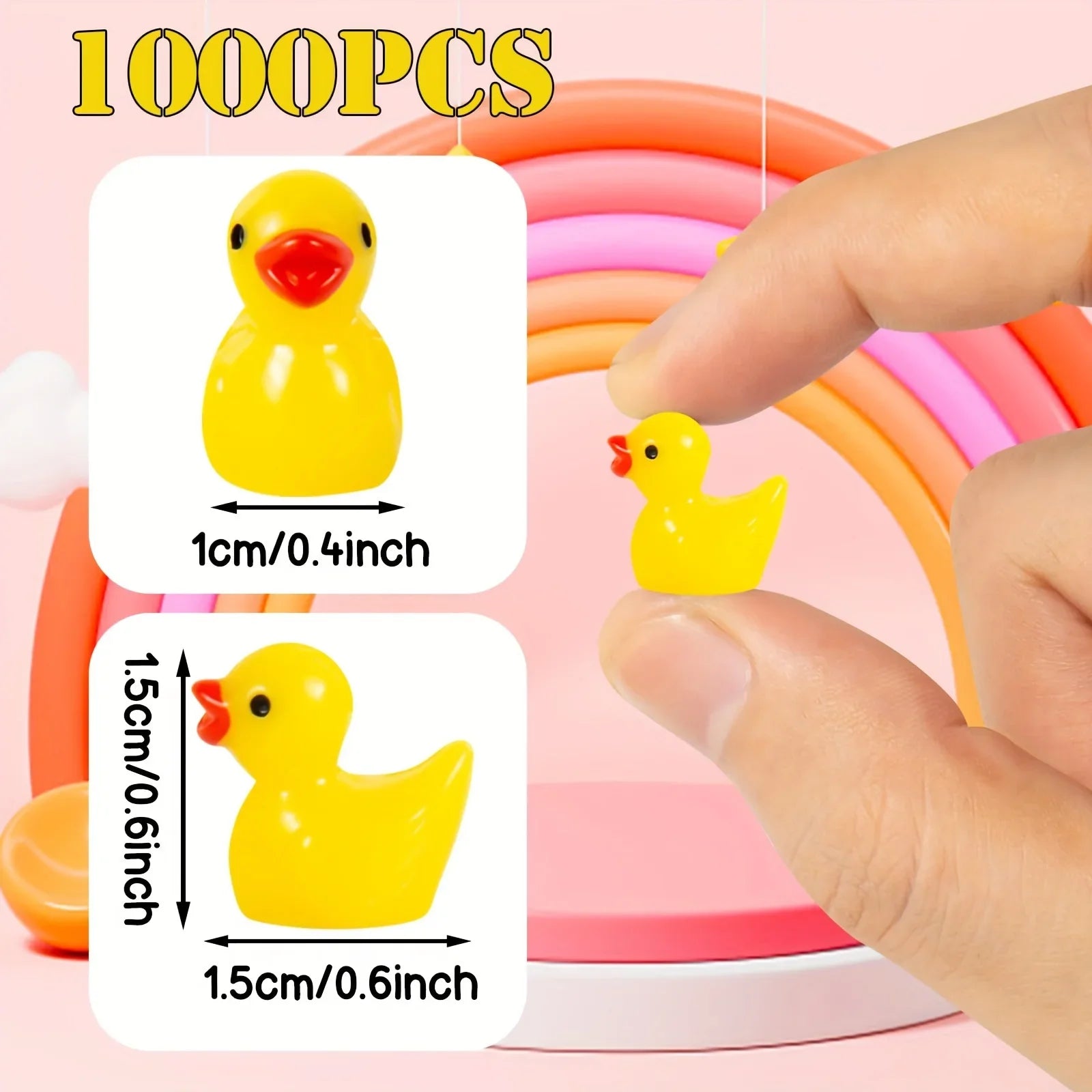 1000 Mini Resin Duck Figurines – Fairy Garden, Aquarium & Potted Plant Decor, DIY Dollhouse Accessories