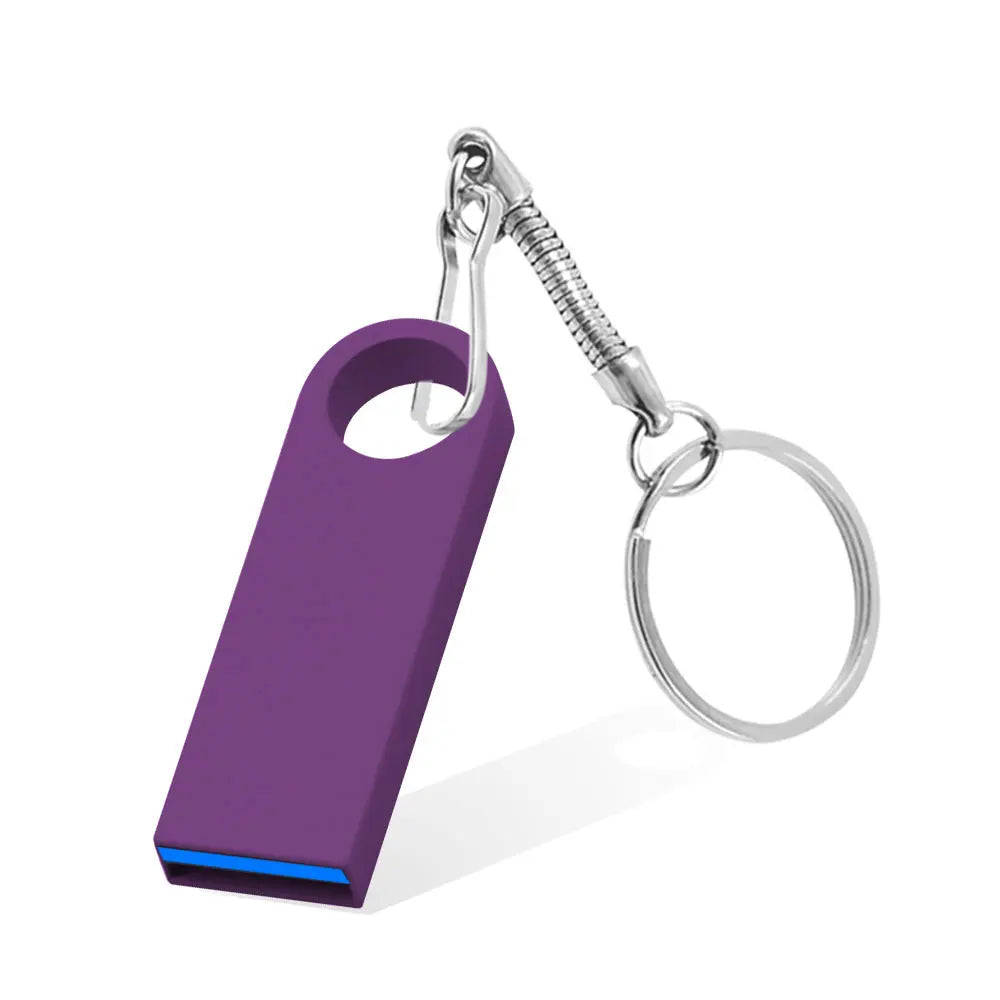 Metal USB 3.0 Flash Drive with Keychain – High-Speed Storage (8GB to 128GB)