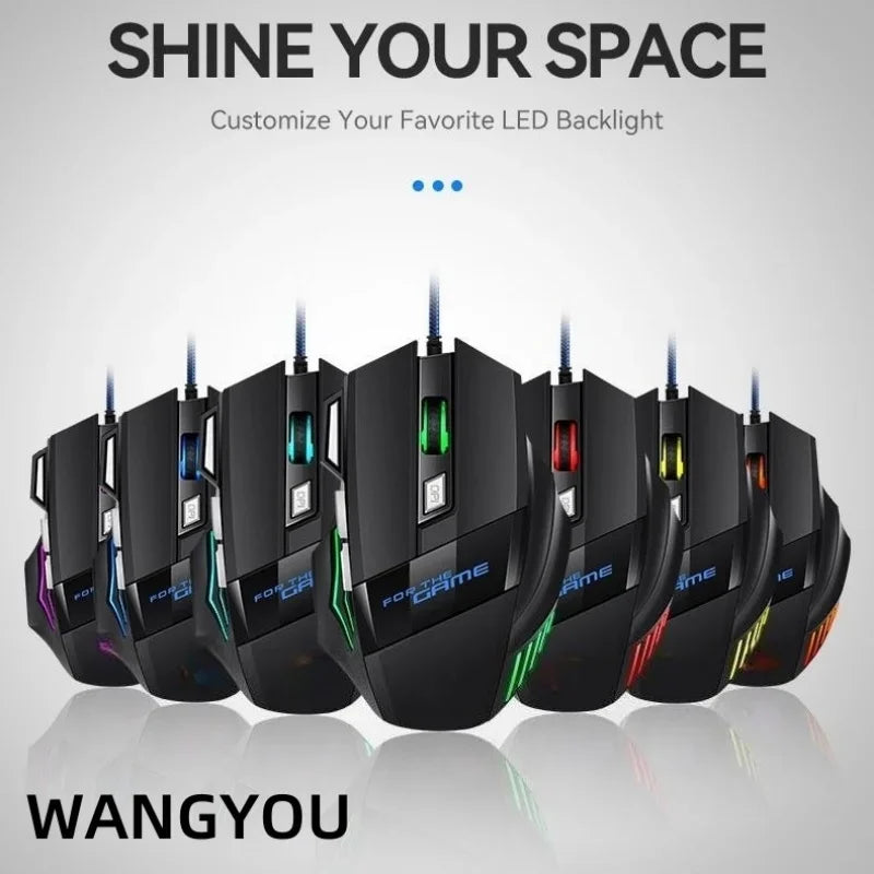 Wired Gaming Mouse with Colorful Breathing Light – Perfect for Desktop, Laptop, and E-Sports