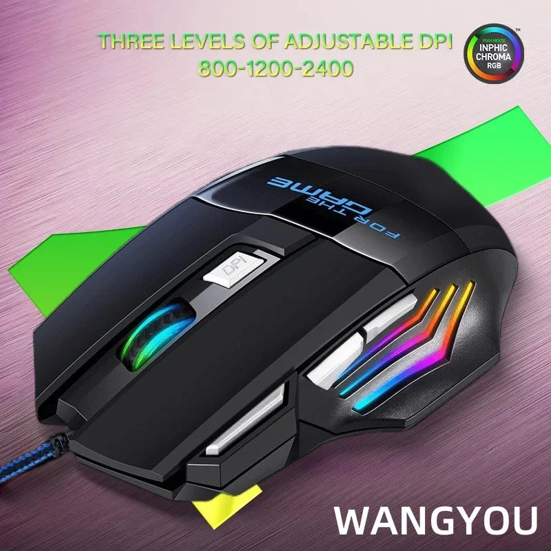 Wired Gaming Mouse with Colorful Breathing Light – Perfect for Desktop, Laptop, and E-Sports