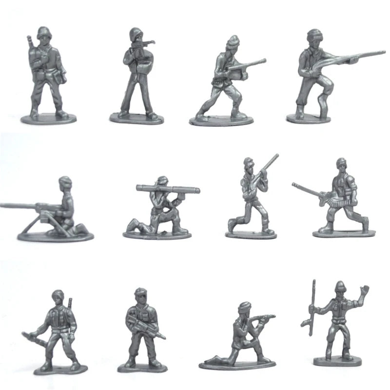 100PCS Mini Plastic Soldier Models – Multiple Poses Toy Set for Kids