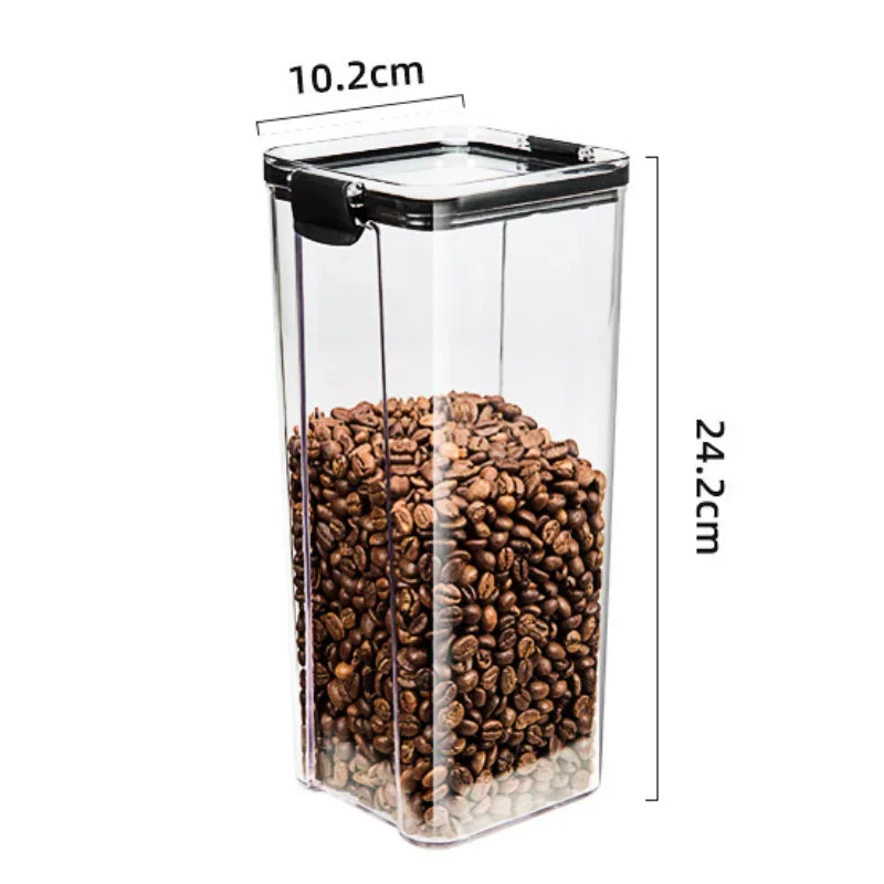 Modern Food-Grade Transparent Storage Canister with Airtight Lid