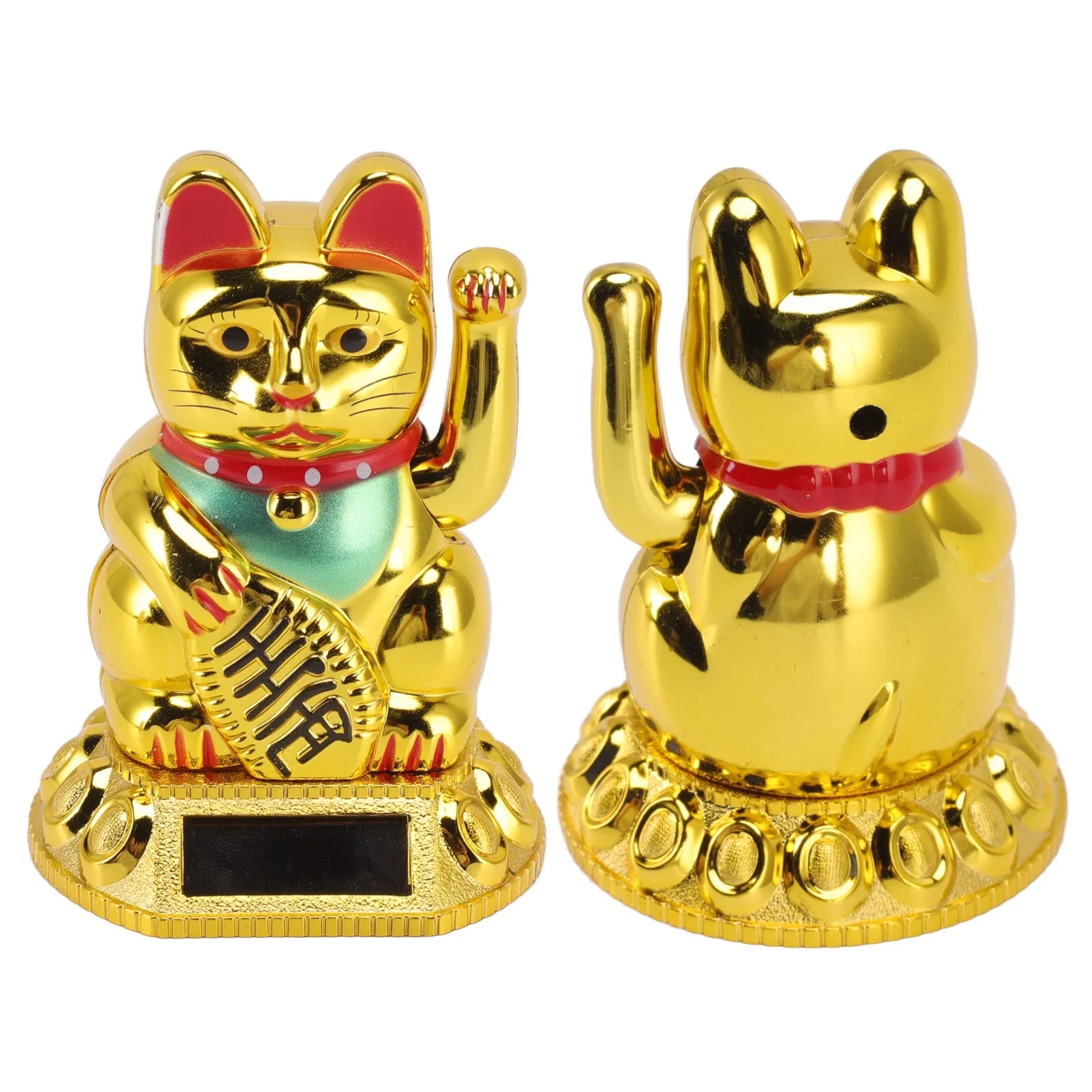 Chinese Lucky Cat Solar Light Decoration | Waving Arm Induction Figurine for Home & Car Ornaments