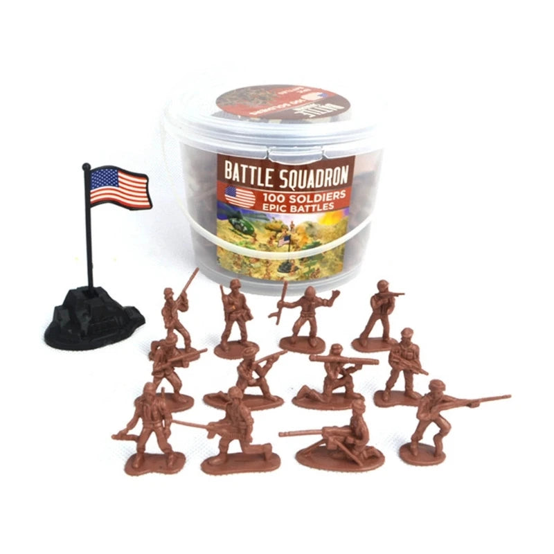 100PCS Mini Plastic Soldier Models – Multiple Poses Toy Set for Kids