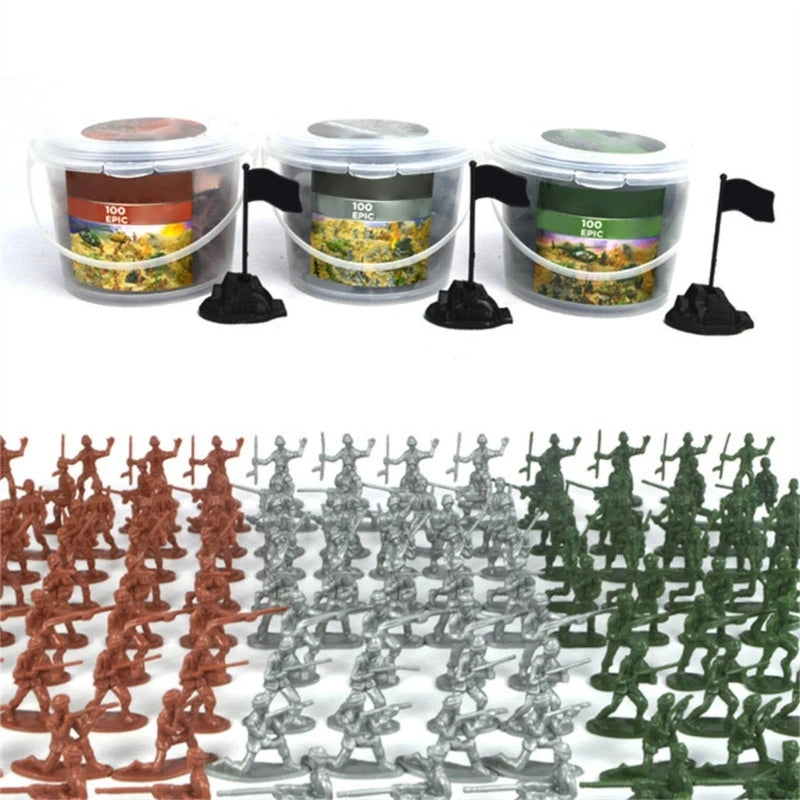 100PCS Mini Plastic Soldier Models – Multiple Poses Toy Set for Kids